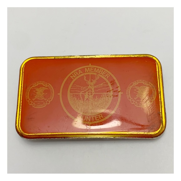 Vintage NRA Member Hunter red rectangular belt buckle - Picture 4 of 6